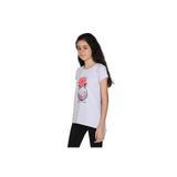 TOONTOY Kız Çocuk Parfüm Nakışlı T-Shirt Gri Melanj 8 Yaş, 8 Yaş, 10359-1, Gri Melanj, Kız çocuk