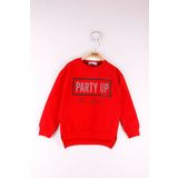 Toontoy Kız Çocuk Party Up Baskılı Sweatshirt Kırmızı 3 YAŞ