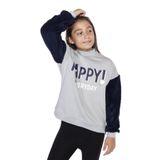 Toontoy Kız Çocuk Peluş Detaylı Baskılı Sweatshirt Gri 6-7 YAŞ