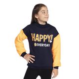 Toontoy Kız Çocuk Peluş Detaylı Baskılı Sweatshirt Lacivert 4-5 YAŞ