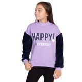 Toontoy Kız Çocuk Peluş Detaylı Baskılı Sweatshirt Lila 12-13 YAŞ