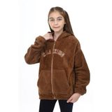 Toontoy Kız Çocuk Peluş Hırka Kahverengi 6-7 YAŞ