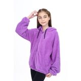 Toontoy Kız Çocuk Peluş Hırka Lila 6-7 YAŞ