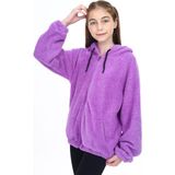 Toontoy Kız Çocuk Peluş Hırka Lila 8-9 YAŞ