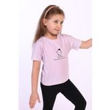 Toontoy Kız Çocuk Penguen Yazı Baskılı Tişört