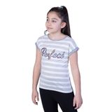 TOONTOY Kız Çocuk Perfect Nakışlı Kolları İnci Detaylı Tişört 10 Yaş, 10 Yaş, 11035-, Ekru, Kız çocuk