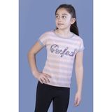 Toontoy Kız Çocuk Perfect Nakışlı Kolları Inci Detaylı Tişört - 12 Yaş - Pudra