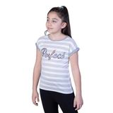 TOONTOY Kız Çocuk Perfect Nakışlı Kolları İnci Detaylı Tişört 14 Yaş, 14 Yaş, 11035-, Ekru, Kız çocuk