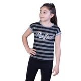 TOONTOY Kız Çocuk Perfect Nakışlı Kolları İnci Detaylı Tişört 8 Yaş, 8 Yaş, 11035-, Siyah, Kız çocuk