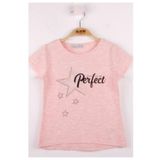 TOONTOY Kız Çocuk Perfect Yıldız Baskılı Tişört 5 Yaş, 5 Yaş, 11955-, Pudra, Kız Çocuklar