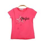 TOONTOY Kız Çocuk Perfect Yıldız Baskılı Tişört 6 Yaş, 6 Yaş, 11955-, Fuşya, Kız çocuk