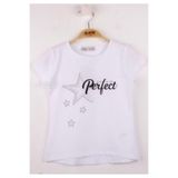 TOONTOY Kız Çocuk Perfect Yıldız Baskılı Tişört 8 Yaş, 8 Yaş, 11955-, Beyaz, Kız çocuk