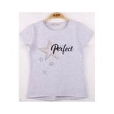TOONTOY Kız Çocuk Perfect Yıldız Baskılı Tişört Gri Melanj 5 Yaş, 5 Yaş, 11955-, Gri Melanj, Kız Çocuklar