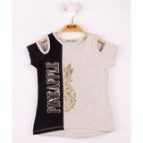 Toontoy Kız Çocuk Pineapple Nakış T-Shirt - 6 Yaş - Kahverengi