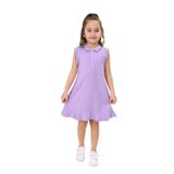 Toontoy Kız Çocuk Polo Yaka Etek Fırfırlı Elbise Lila 3 YAŞ