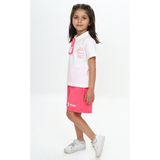 Toontoy Kız Çocuk Polo Yaka Göğsü Baskılı Şortlu Takım - Fuşya - 1 Yaş