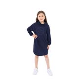 Toontoy Kız Çocuk Polo Yaka Yazı Baskılı Elbise Lacivert 13-14 YAŞ