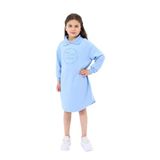 Toontoy Kız Çocuk Polo Yaka Yazı Baskılı Elbise Mavi 13-14 YAŞ