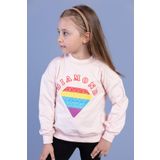 Toontoy Kız Çocuk Popıt Baskılı İçi Pamuklu Sweatshirt