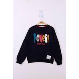 Toontoy Kız Çocuk Power Renkli Baskılı Sweatshirt Siyah 14 YAŞ