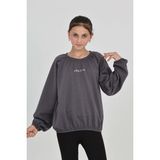 Toontoy Kız Çocuk Pretty Baskılı Sweatshirt - 13 - 14 Yaş - Füme