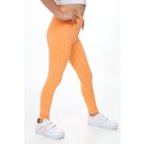 Toontoy Kız Çocuk Puantiye Baskılı Tayt Oranj 3 YAŞ