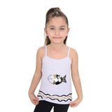 Toontoy Kız Çocuk Pul İşlemeli Balık Nakış Askılı Atlet Gri Melanj 5 YAŞ