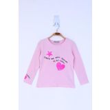 Toontoy Kız Çocuk Pul İşlemeli Sweatshirt Pembe 4 YAŞ