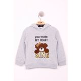 Toontoy Kız Çocuk Pullu Ayıcık Nakışlı Sweatshirt 12008-