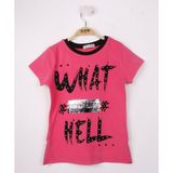 Toontoy Kız Çocuk Pullu İnci Detaylı T-Shirt - 8 Yaş - Fuşya