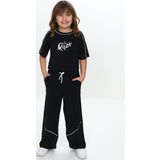 Toontoy Kız Çocuk Queen Baskılı Crop Eşofman Takım