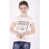 Toontoy Kız Çocuk Queen Varak Leoapar Baskılı T-Shirt - 6 Yaş - Ekru