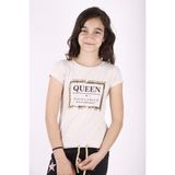 Toontoy Kız Çocuk Queen Varak Leoapar Baskılı T-Shirt - 6 Yaş - Kahverengi