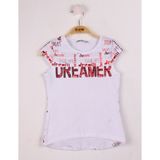 Toontoy Kız Çocuk Reamer Nakışlı T-Shirt - 8 Yaş - Beyaz
