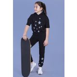 Toontoy Kız Çocuk Reflektörlü Yıldız Baskılı Eşofman Takımı