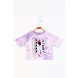 Toontoy Kız Çocuk Reglan Kol Batik Desenli Baskılı Tişört
