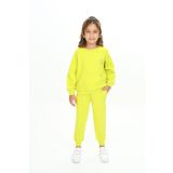 Toontoy Kız Çocuk Reglan Kol Kanguru Cepli Nakışlı Eşofman Takım Açık Yeşil 6 YAŞ