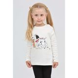 Toontoy Kız Çocuk Regular Fit Bisiklet Yaka Baskılı Sweatshirt - 2 Iplik - Ekru