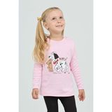 Toontoy Kız Çocuk Regular Fit Bisiklet Yaka Baskılı Sweatshirt - 2 Iplik - Pembe - 4