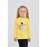Toontoy Kız Çocuk Regular Fit Bisiklet Yaka Baskılı Sweatshirt - 2 Iplik - Sarı