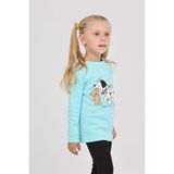 Toontoy Kız Çocuk Regular Fit Bisiklet Yaka Baskılı Sweatshirt - 2 Iplik - Turkuaz - 1
