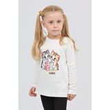 Toontoy Kız Çocuk Regular Fit Bisiklet Yaka Baskılı Sweatshirt - TK24803 - Ekru
