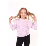 Toontoy Kız Çocuk Regular Fit Bisiklet Yaka Fırfırlı Baskılı Sweatshirt - 2 Iplik - Açık Lila - 5