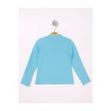 TOONTOY Kız Çocuk Regular Fit Dik Yaka Nakış Baskılı Sweatshirt, 4 Yaş, 12028-, Turkuaz, kız-çocuk