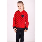 Toontoy Kız Çocuk Regular Fit Kapüşonlu Baskılı Sweatshirt - 2 Iplik - Kırmızı - 8