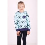 Toontoy Kız Çocuk Regular Fit Kapüşonlu Baskılı Sweatshirt - 2 Iplik - Mint Yeşili - 6