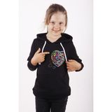 Toontoy Kız Çocuk Regular Fit Kapüşonlu Cepli Baskılı Sweatshirt - 2 Iplik - Siyah - 5