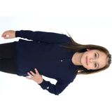 Toontoy Kız Çocuk Regular Fit Polo Yaka Düşük Omuz Nakış Baskılı Sweatshirt - 2 Iplik - Lacivert - 3