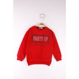 Toontoy Kız Çocuk Relax Fit Bisiklet Yaka Baskılı Sweatshirt - 2 Iplik - Kırmızı - 5