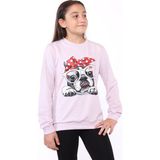 Toontoy Kız Çocuk Relax Fit Bisiklet Yaka Baskılı Sweatshirt - 2 Iplik - Lila - 4 - 5 Yaş